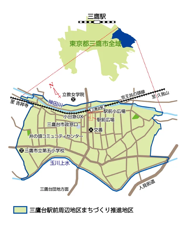 鷹台駅前周辺地区まちづくり推進地区